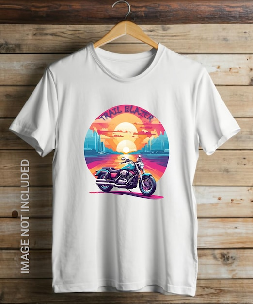 Vintage Tshirt design with motorbike and text typography for tee print illustration