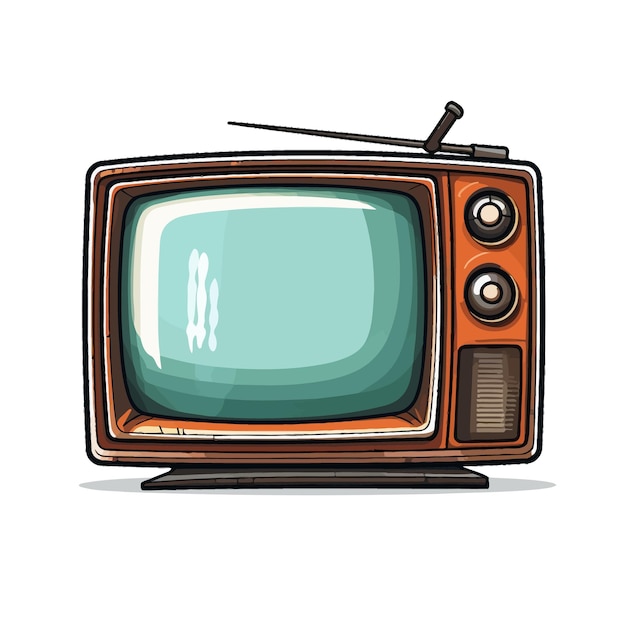 vintage tv set vector