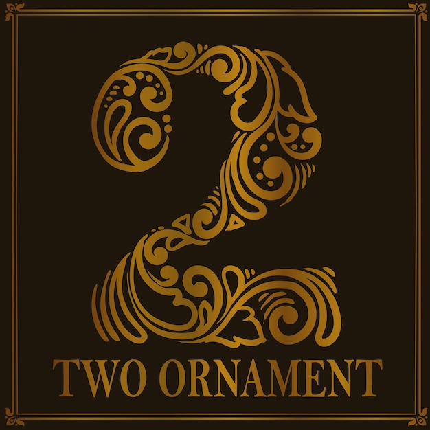 Vector vintage two number ornament style