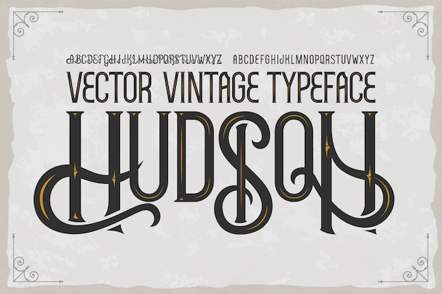 Vector vintage typeface hudson