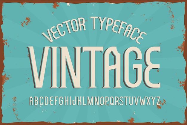 Vector vintage typeface retro font