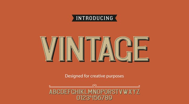 Vintage typeface. Type design