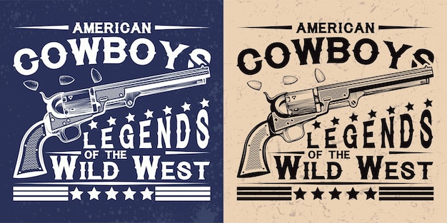 Vector vintage typografie, wild west t-shirt graphics, kleding postzegels, tee print design, vintage cowboy embleem, vector