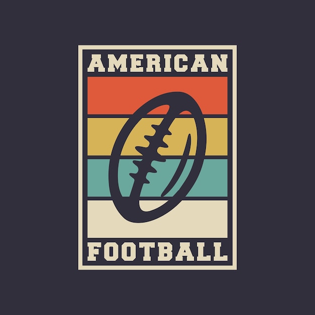 Illustrazione di design della maglietta di football americano tipografia vintage