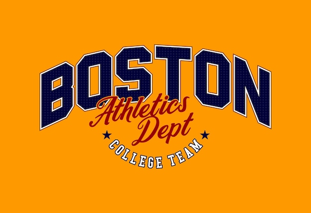 Vintage typography college varsity boston slogan print for graphic tee t shirt or sweatshirt