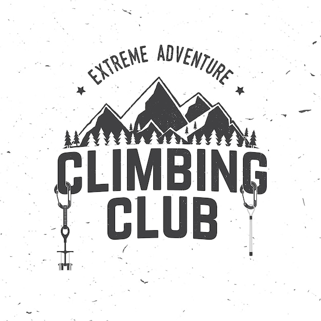 Vector vintage typography design with carabiners condor and mountain silhouette