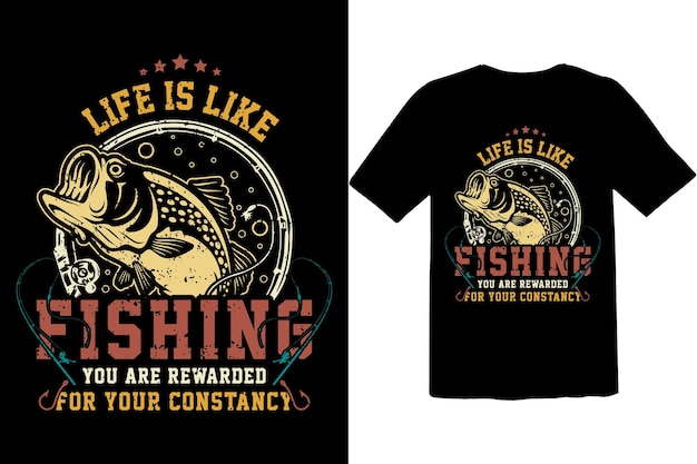 Vector vintage typography fishing t shirt graphic design