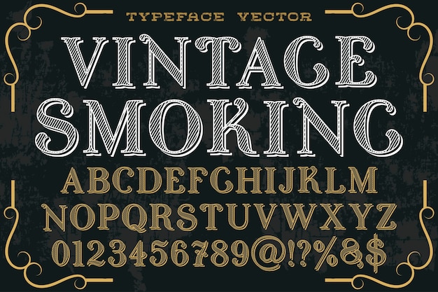 Vector vintage typography graphic style smoking