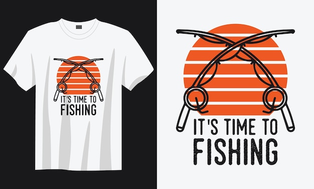 Вектор Винтажная типография ретро рыбацкая цитата слоган дизайн футболки