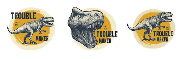 Vintage typography t-shirt graphics with trex face,  illustration.