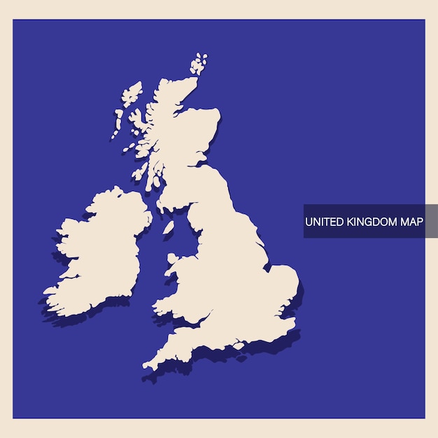 Vector vintage of united kingdom map vector