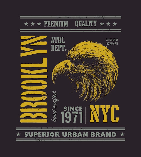 Vector vintage urban typography with eagle head