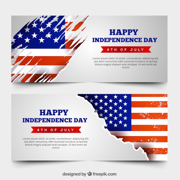 Vintage usa independence day banners