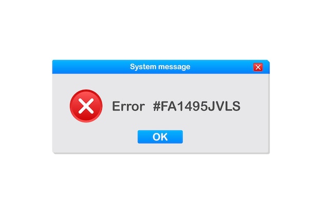 Vintage User Interface. Critical Error Warning Message. Vector stock illustration.