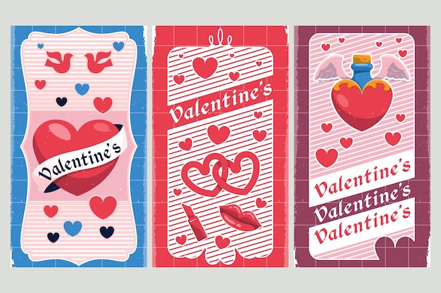 Vector vintage valentijnsdag banners sjabloon