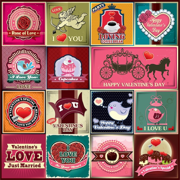 Vector vintage valentine poster design