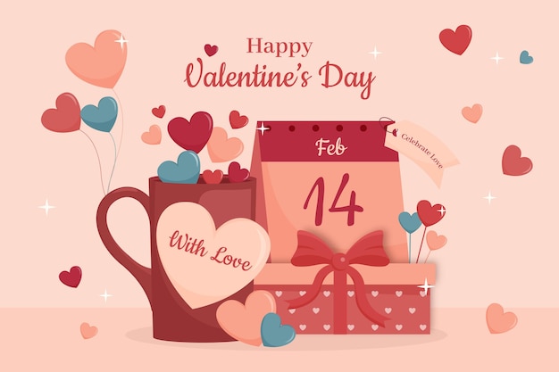 Vector vintage valentine's day background