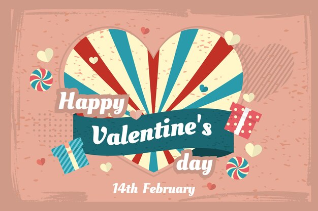 Vector vintage valentine's day background