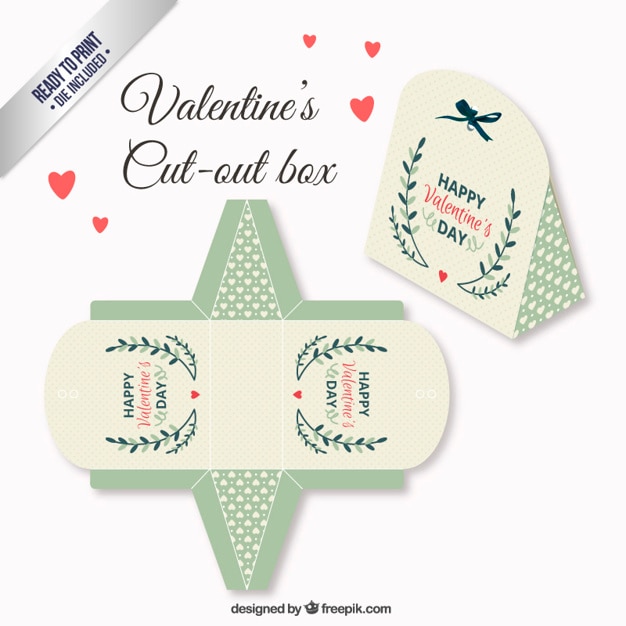 Vector vintage valentines day box