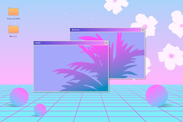 Vector vintage vaporwave background