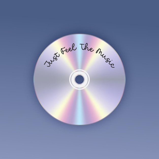 Винтажный векторный компакт-диск с музыкальным компакт-диском