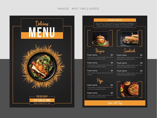 Vettore vintage vector fast food menu design