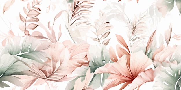 Vintage fiori vettori stampati in stile boho save the date vector bellissime foglie di piante ad acquerello