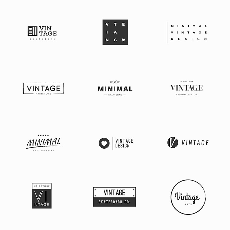 Vector vintage vector logo sjablonen voor merkontwerp
