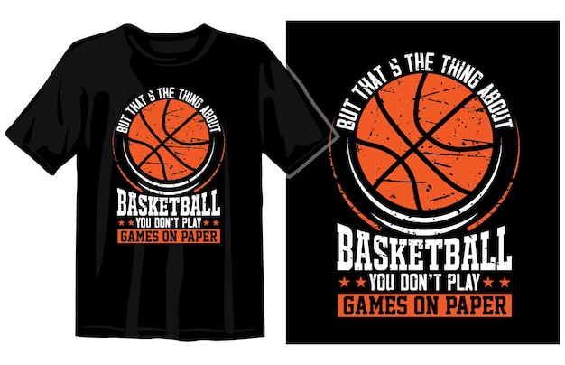 Vintage vector t-shirt ontwerp voor basketbal