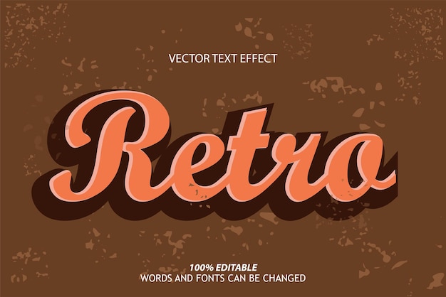 Vintage vector text effect template retro design with patterned wall background