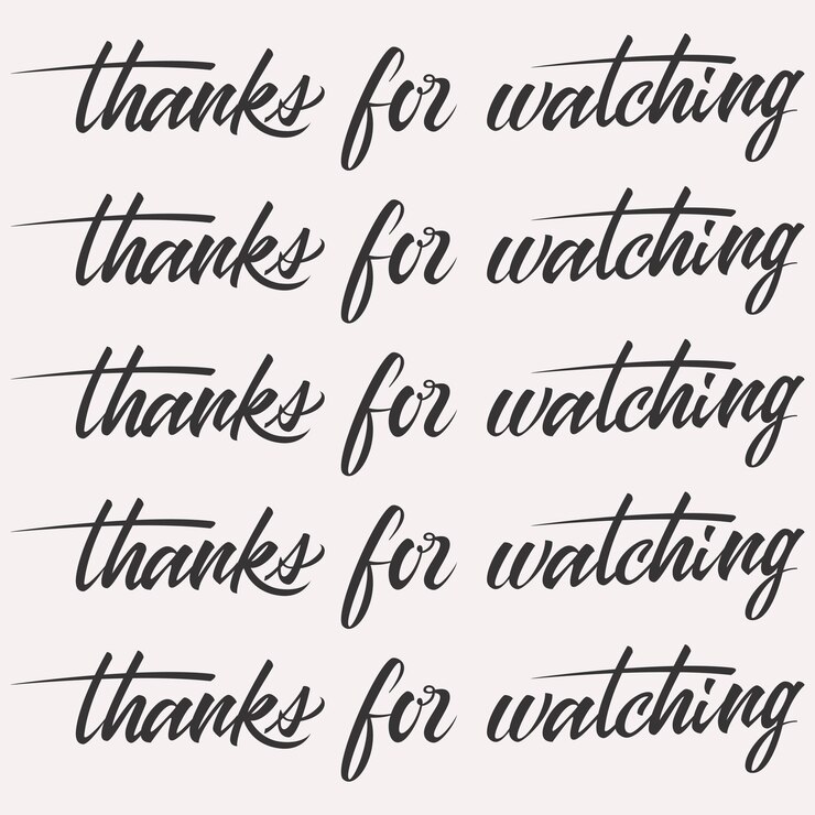 Vector vintage vector thanks for watching handwritten inscription hand drawn lettering