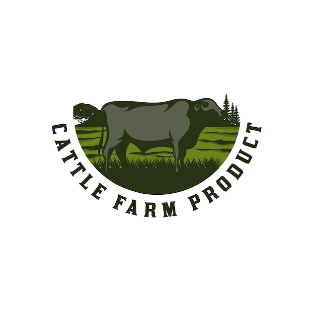 Vintage veehouderij logo vector sjabloon