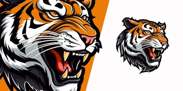 Вектор Логотип талисмана vintage vengeance fierce tiger для sports amp esports powerhouses dynamic vector art