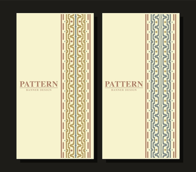 Vintage vertical card pattern set