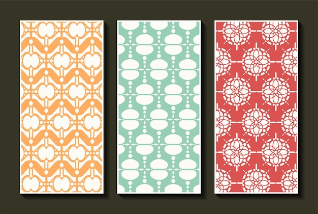 Vintage vertical card pattern set