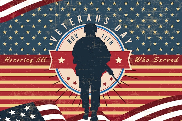 Vector vintage veterans day