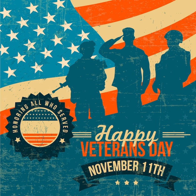 Vector vintage veterans day