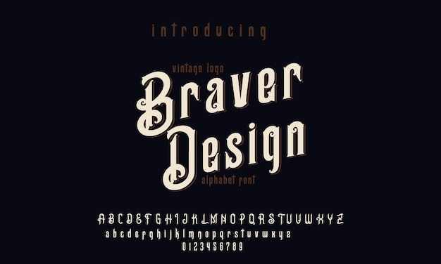 Vintage Victorian typeface decorative Font