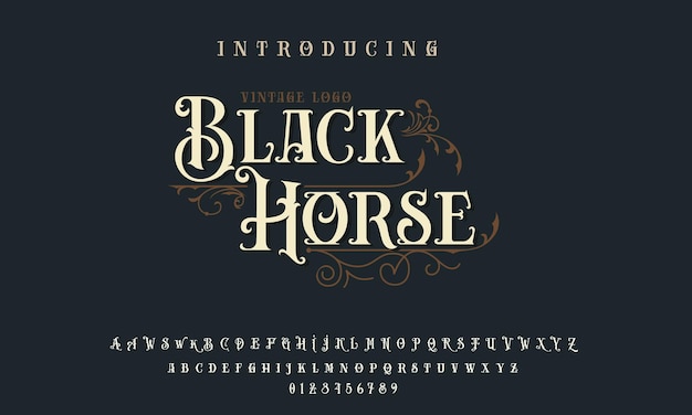 Vintage victorian typeface decorative font