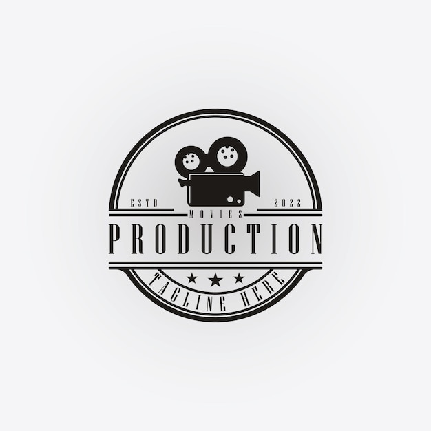 Vintage Video Camera Film for movie cinema production studio Logo design