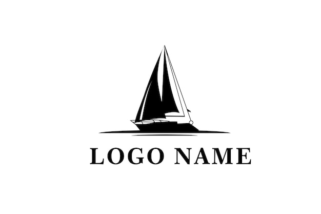 Vintage Viking Schip Boot Silhouet withLogo ontwerp