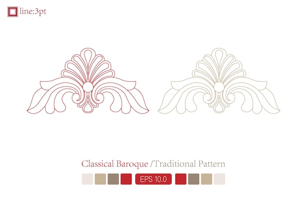 Vintage vine flower pattern Simple luxury exquisite abstract spiral art curve vector pattern