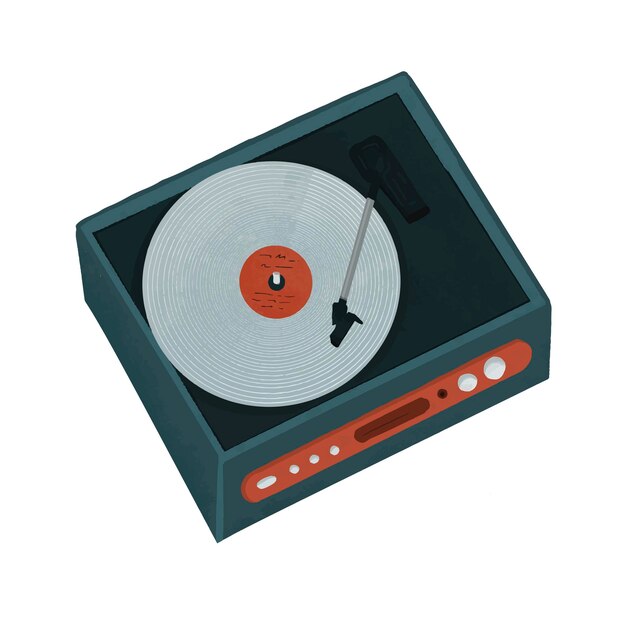 Vintage vinyl speler illustratie icoon