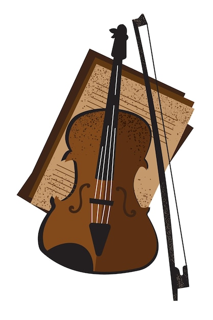 Vector vintage viool cartoon afbeelding