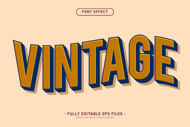 Vector vintage vlag typografie tekst effect