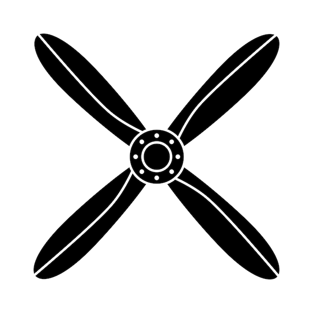 Vector vintage vliegtuigschroef. propeller van vliegtuig, pictogram. vector propeller illustratie