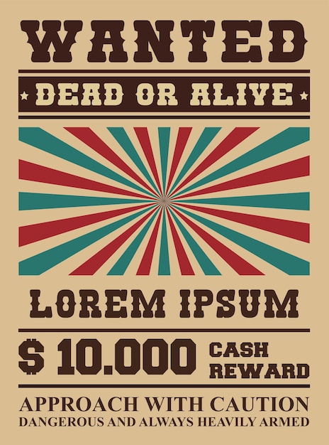 Vintage wanted poster design