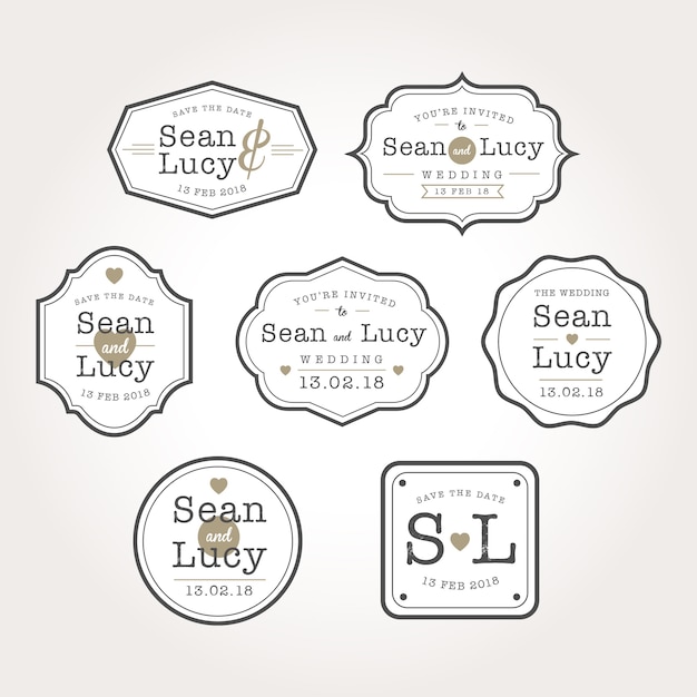 Vector vintage wedding badge