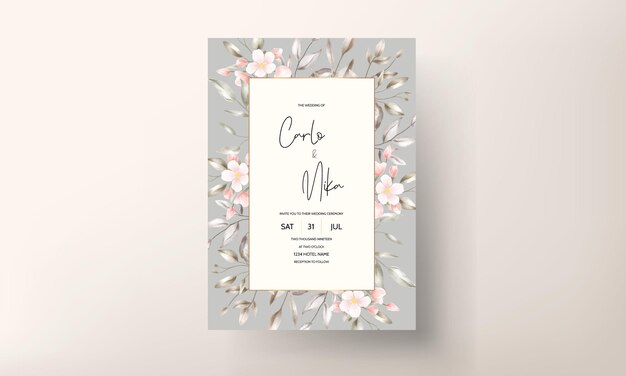 Vector vintage wedding card floral design