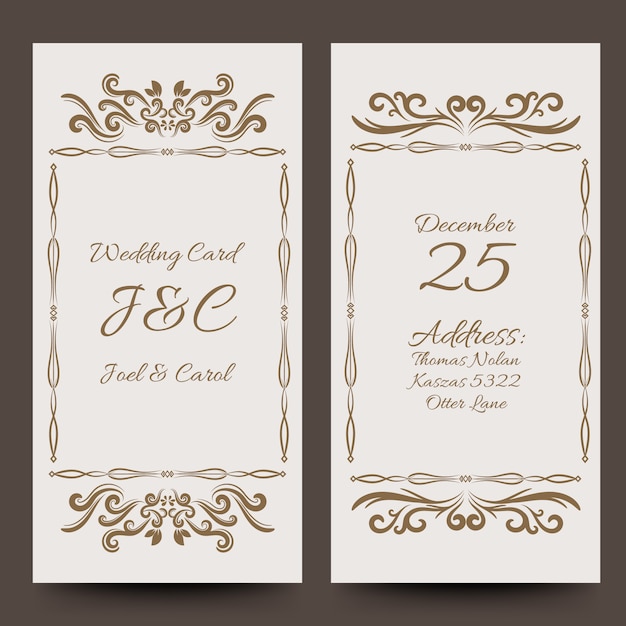 Vector vintage wedding card